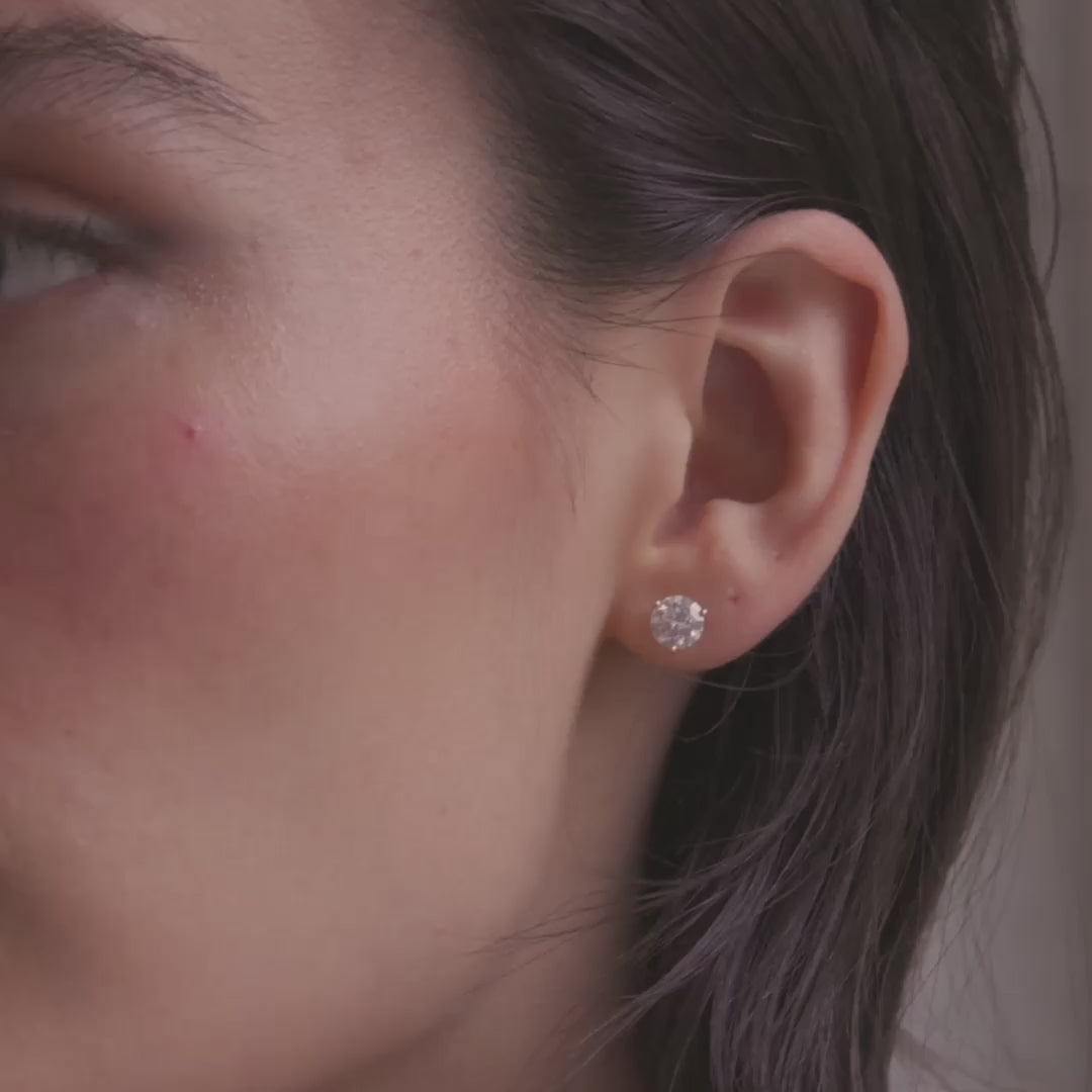 Boucles d'oreilles Pur.e 1ct x2 - Or rose 18k - diamant éthique - Loyale Paris