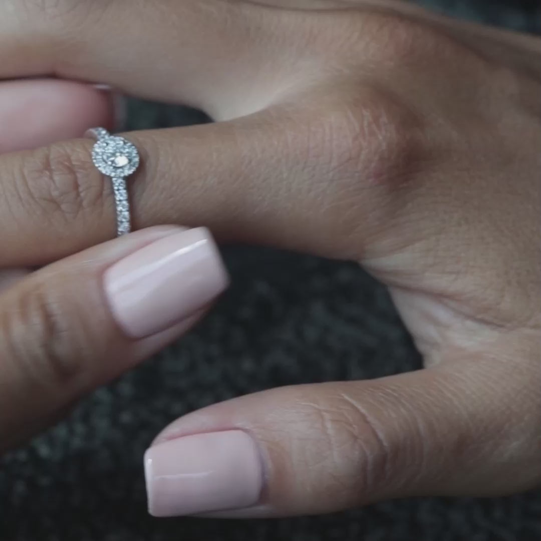 Solitaire Absolu.e Couronne 0.25ct pavé - Or rose 18k - diamant éthique - Loyale Paris