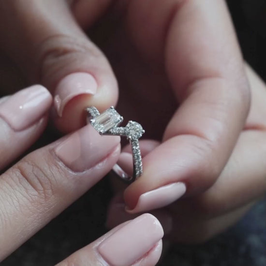 Bague Toi+Moi 0.25ct 0.6ct pavée - Or jaune 18k - diamant éthique - Loyale Paris