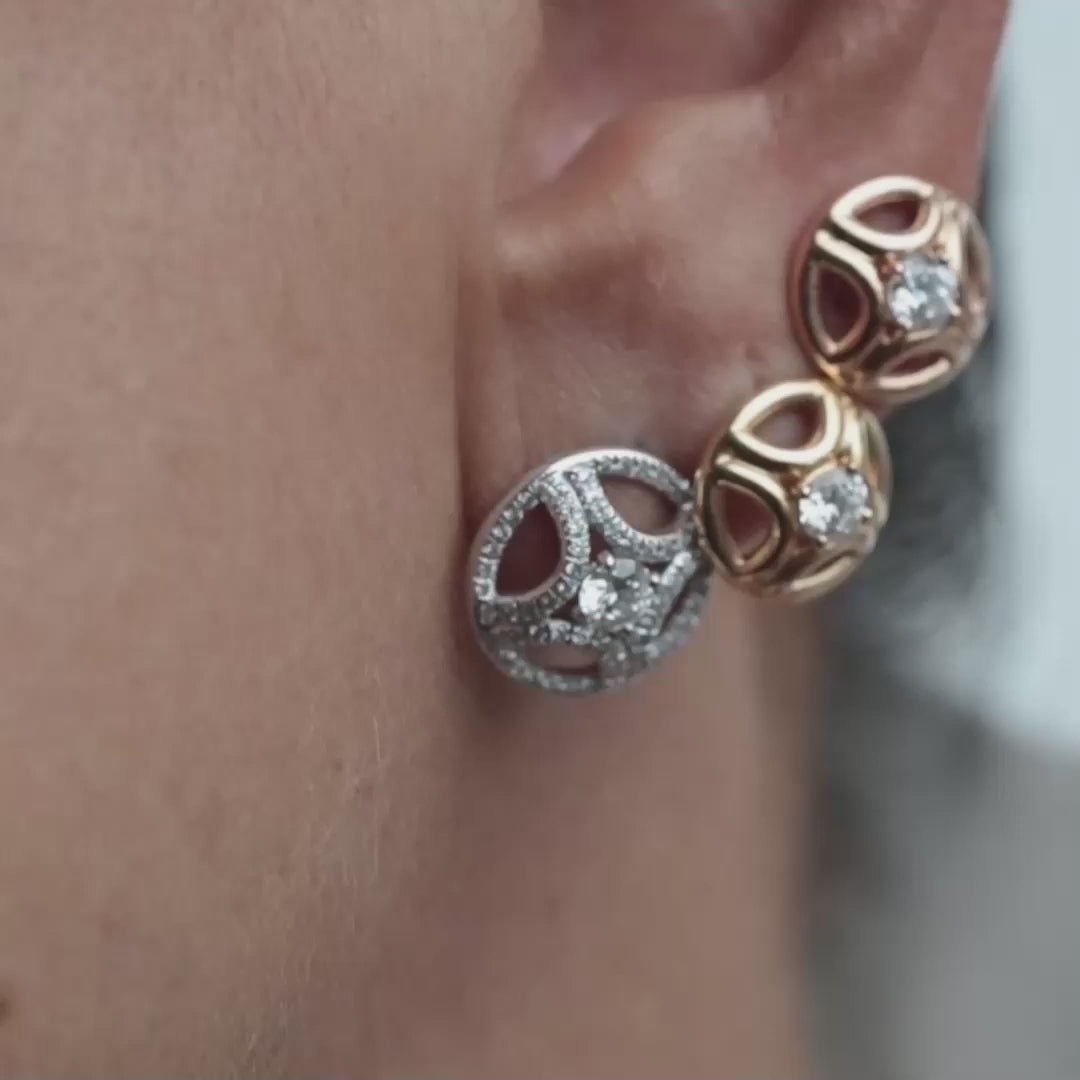 Boucles d'oreilles Perpétuel.le 0.25ct x2 pavées - Or blanc 18k - diamant éthique - Loyale Paris