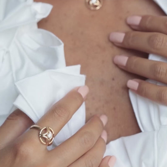 Pendentif Perpétuel.le 0.25ct pavé - Or jaune 18k - diamant éthique - Loyale Paris