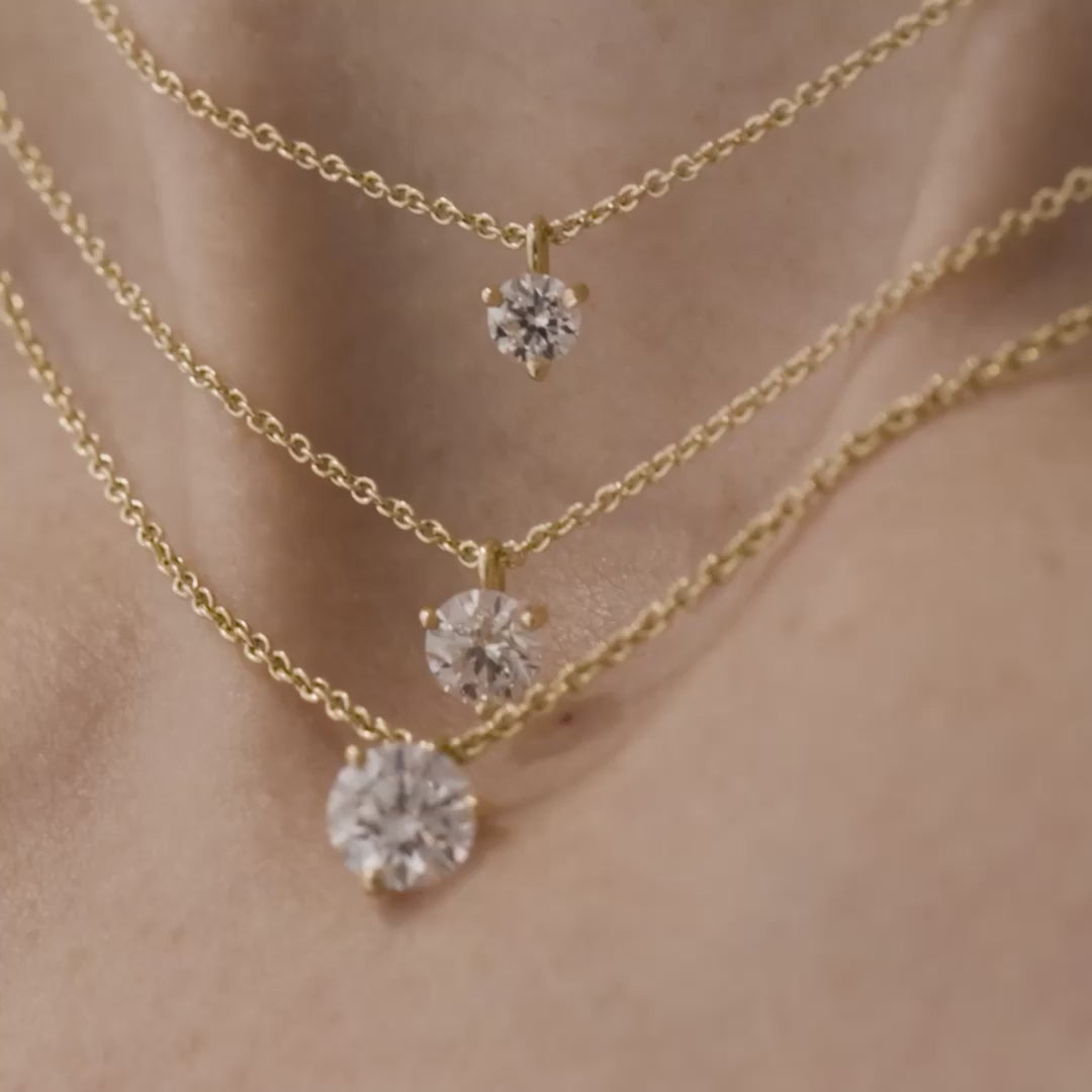 Pendentif Pur.e 1ct - Or blanc 18k - diamant éthique - Loyale Paris