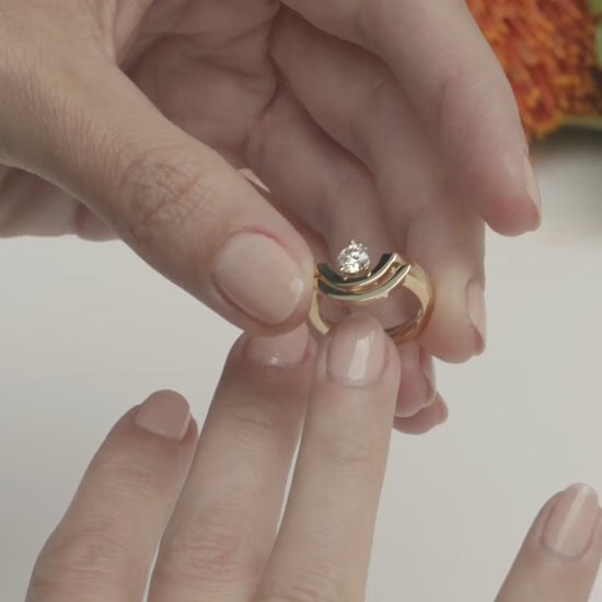 Bague Intrépide petit arc 0.5ct - Or jaune 18k - diamant éthique - Loyale Paris