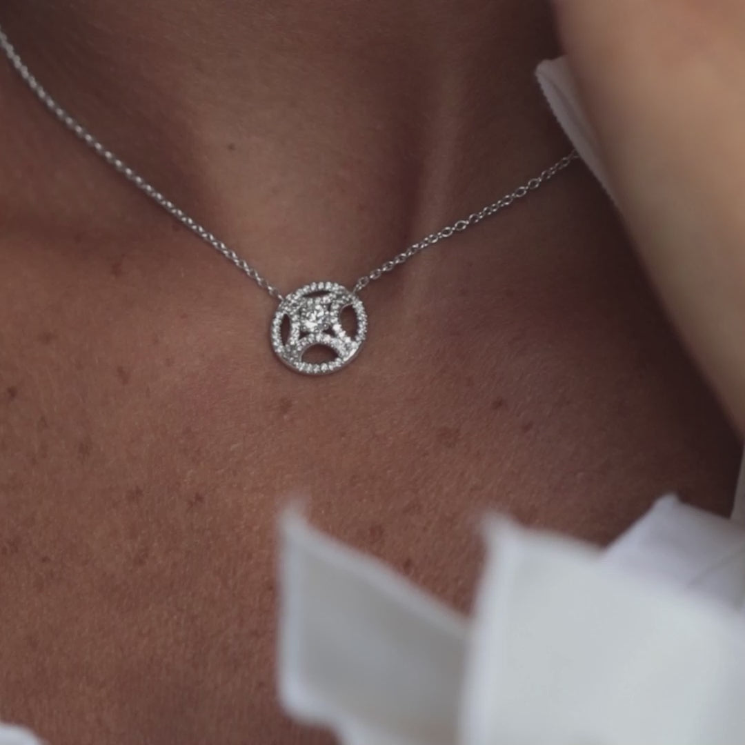 Pendentif Perpétuel.le pavé - Or blanc 18k - diamant éthique - Loyale Paris