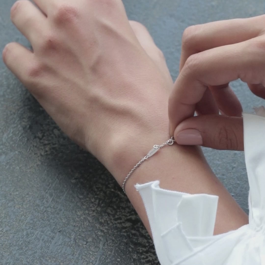 Bracelet Perpétuel.le pavé - Or blanc 18k - diamant éthique - Loyale Paris