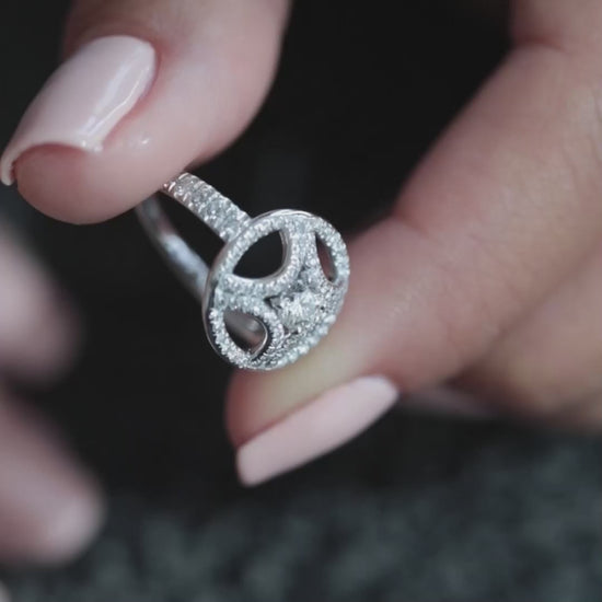 Bague Perpétuel.le pavée - Or blanc 18k - diamant éthique - Loyale Paris