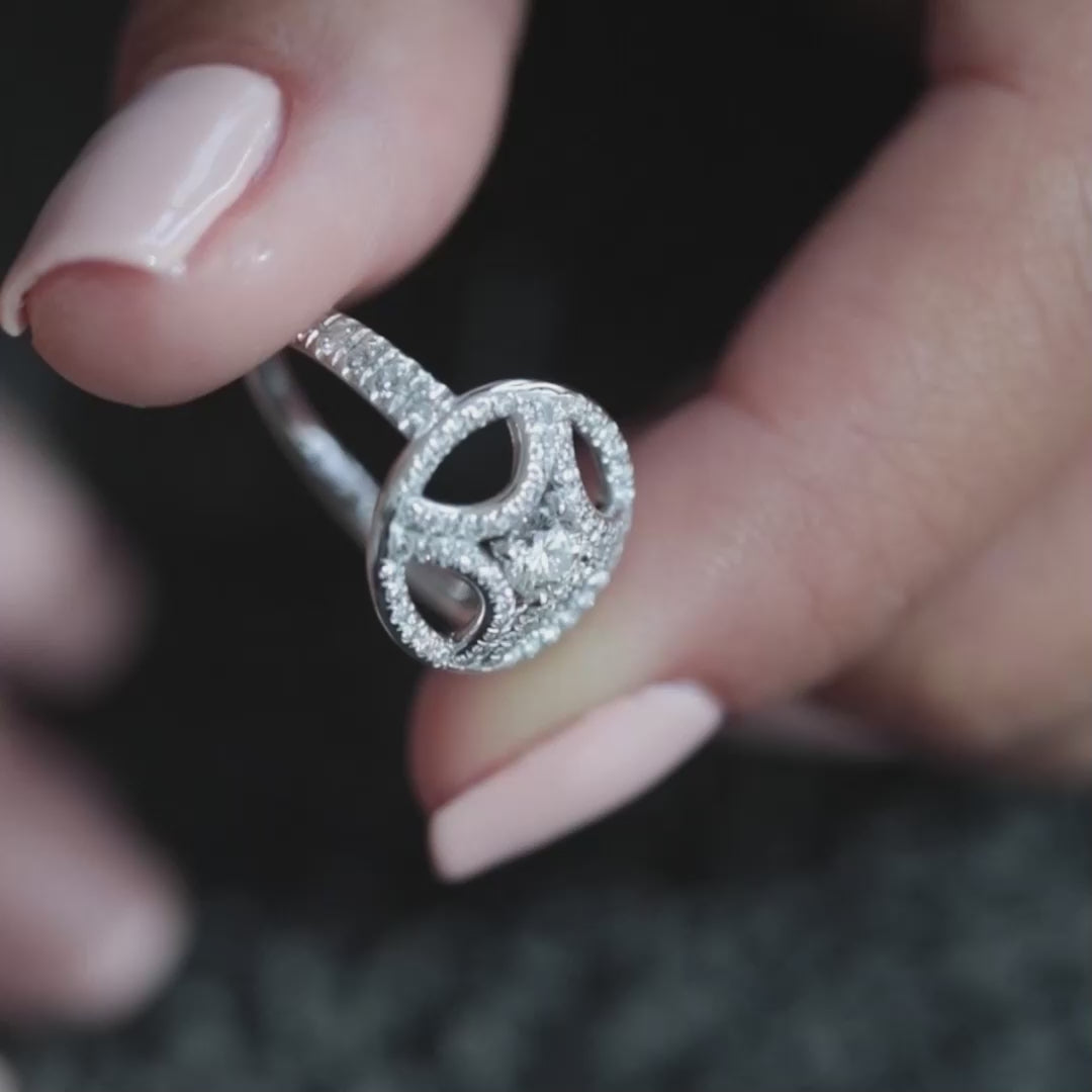 Bague Perpétuel.le pavée - Or blanc 18k - diamant éthique - Loyale Paris