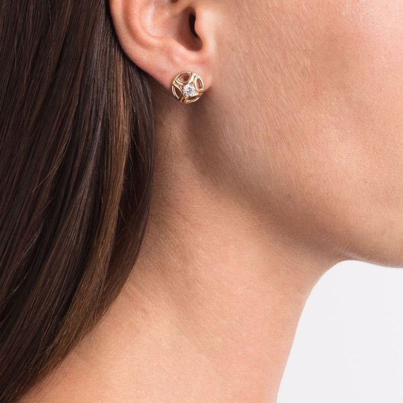 Earrings Perpétuelle 025ct x2 - 18k rose gold lab grown diamond Loyale Paris 6