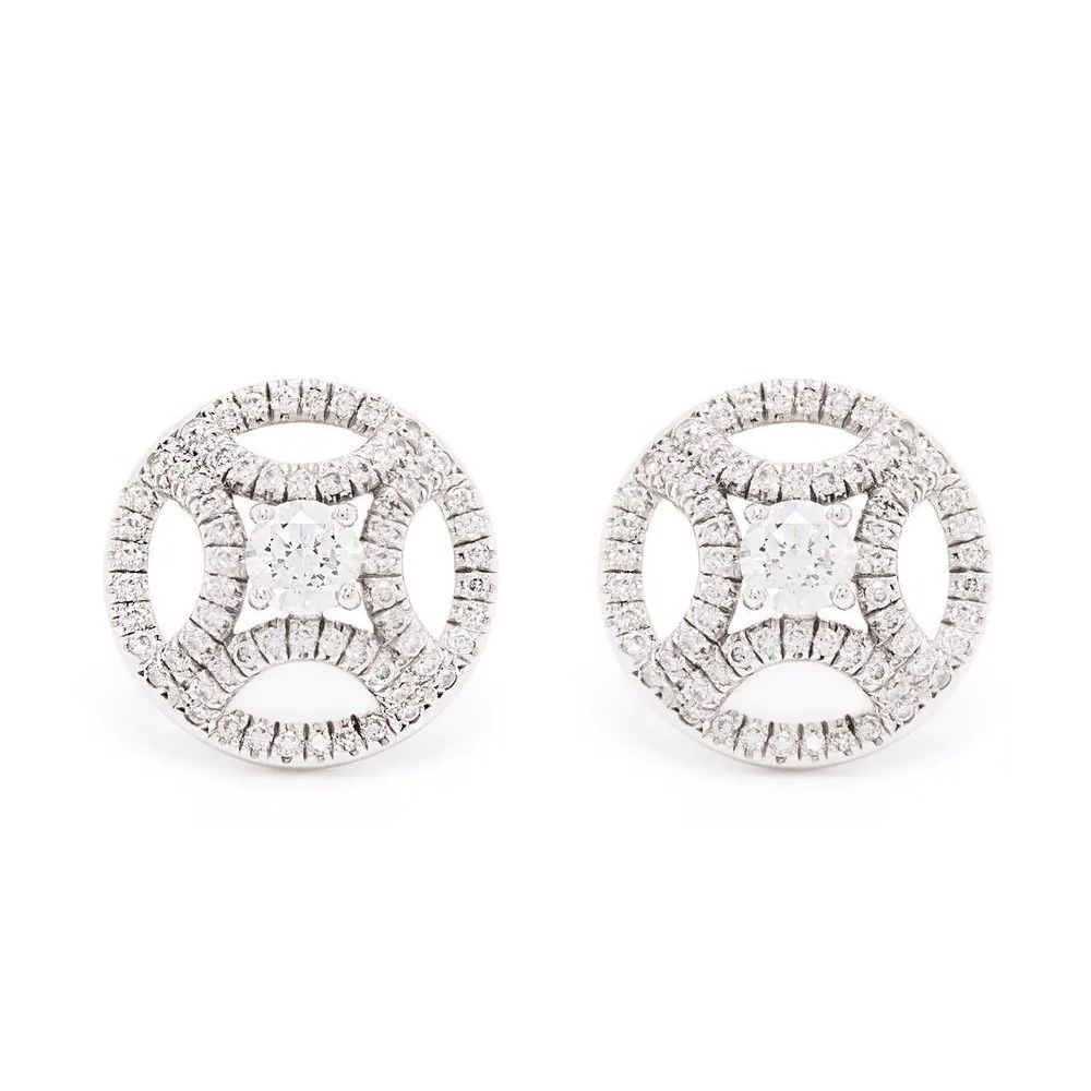 Earrings Perpétuelle 025ct x2 pavées - 18k white gold lab grown diamond Loyale Paris