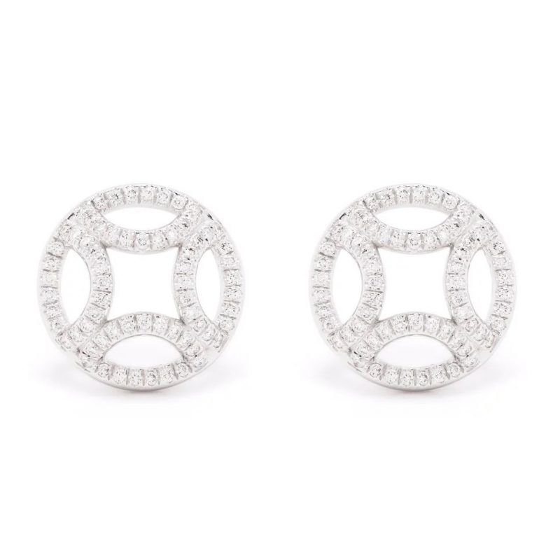 Earrings Perpétuelle pavées - 18k white gold lab grown diamond Loyale Paris