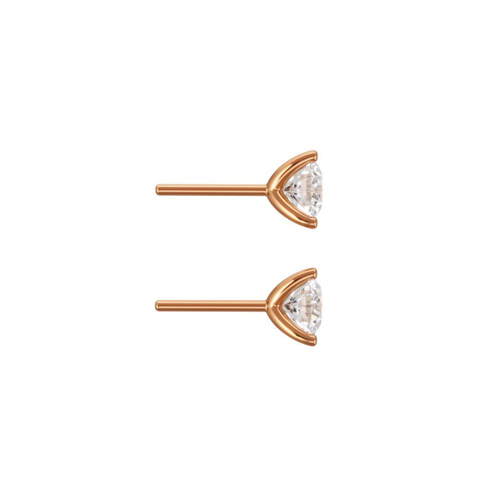 Earrings Pure 05ct x2 - 18k rose gold lab grown diamond Loyale Paris