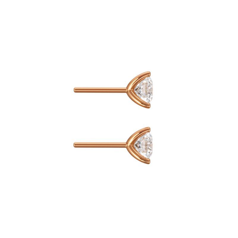 Earrings Pure 05ct x2 - 18k rose gold lab grown diamond Loyale Paris