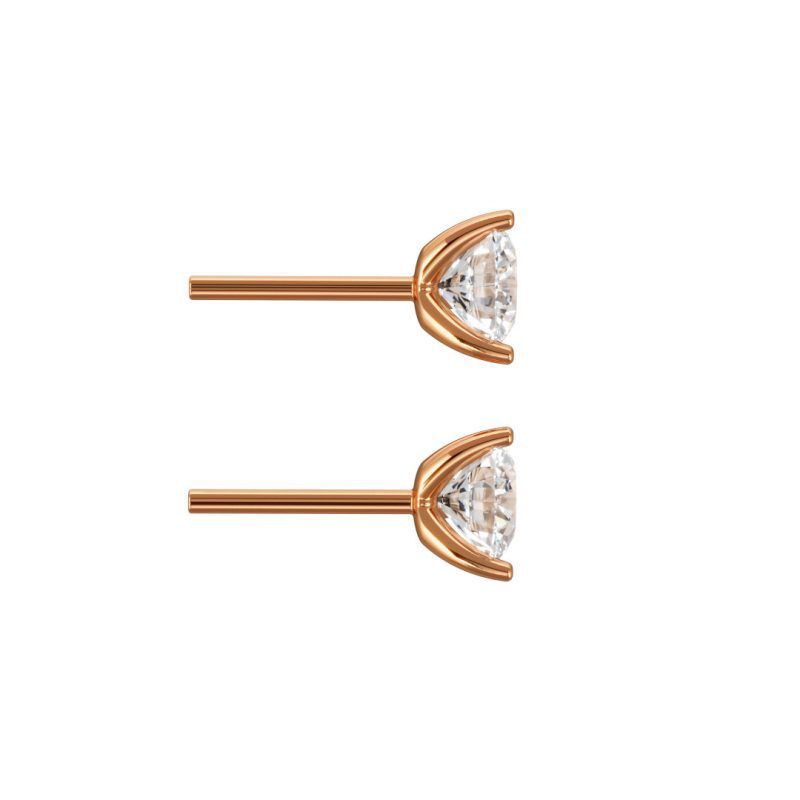 Earrings Pure 1ct x2 - 18k rose gold lab grown diamond Loyale Paris
