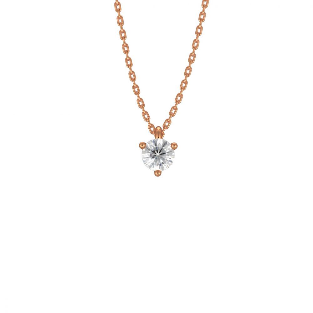 Necklace Pure 025ct - 18k rose gold lab grown diamond Loyale Paris