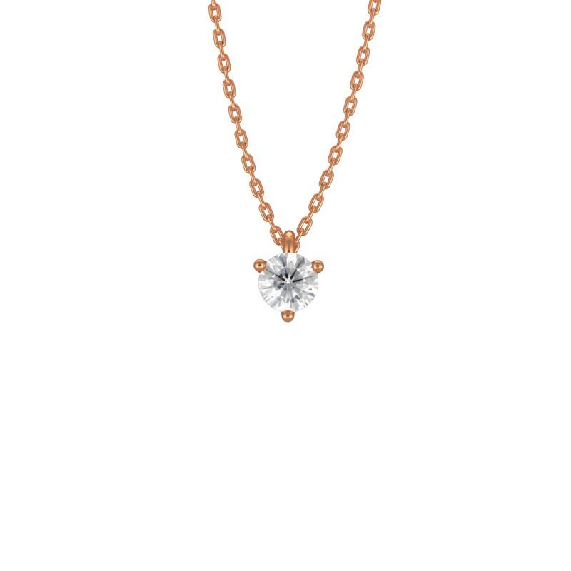 Necklace Pure 025ct - 18k rose gold lab grown diamond Loyale Paris