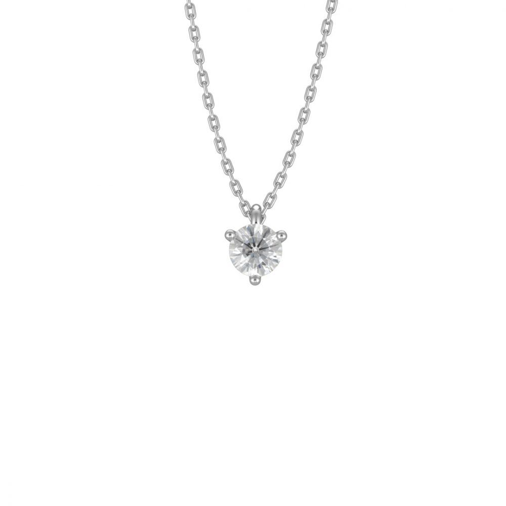 Necklace Pure 025ct - 18k white gold lab grown diamond Loyale Paris