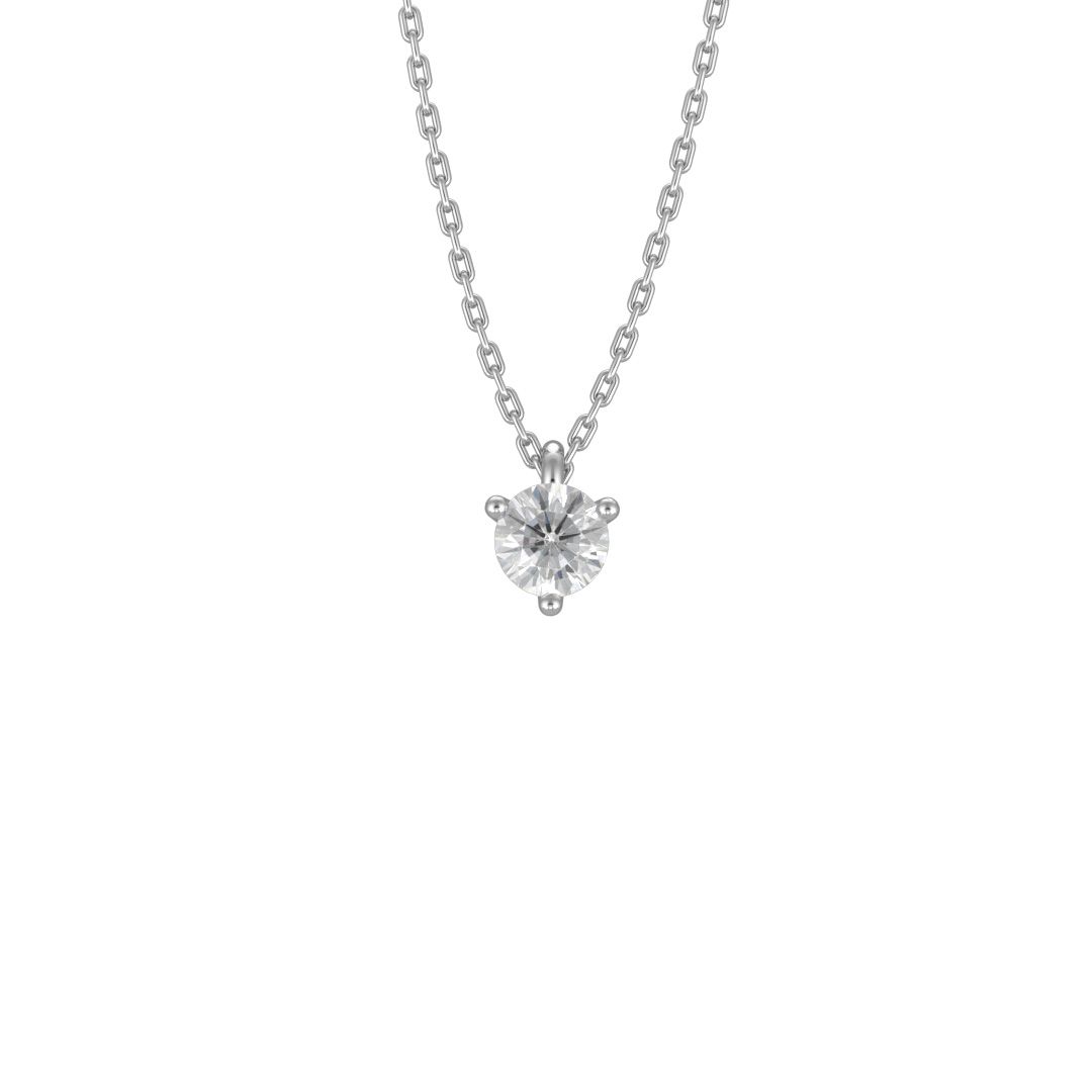 Necklace Pure 025ct - 18k white gold lab grown diamond Loyale Paris