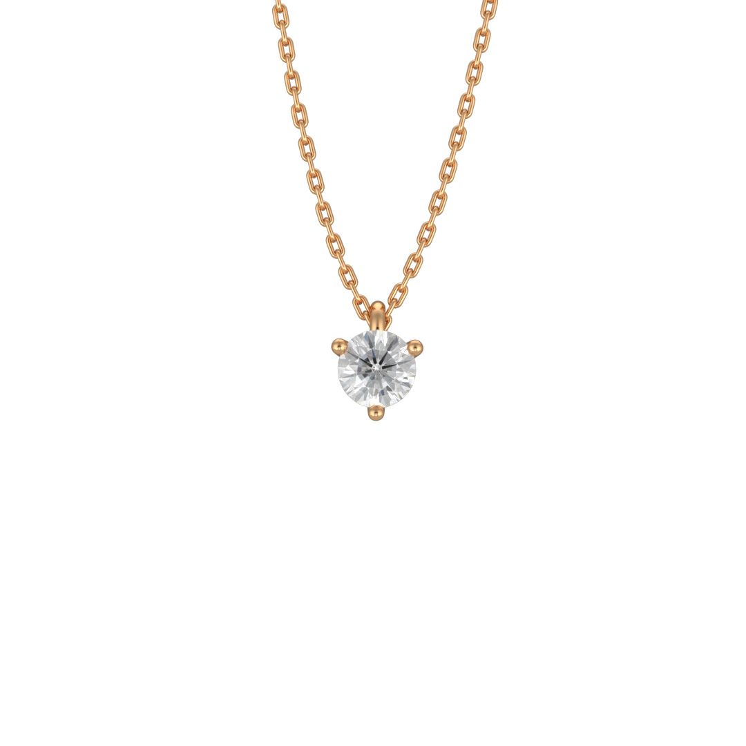 Necklace Pure 025ct - 18k yellow gold lab grown diamond Loyale Paris