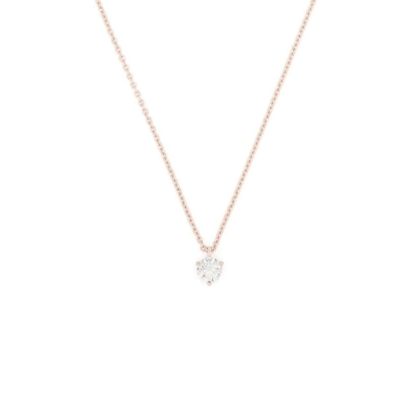 Necklace Pure 05ct - 18k rose gold lab grown diamond Loyale Paris 4