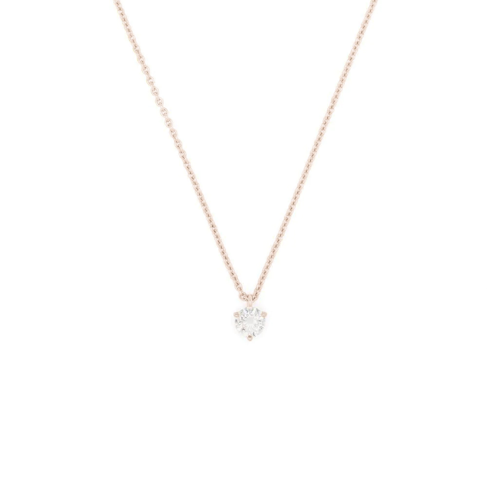 Necklace Pure 05ct - 18k rose gold lab grown diamond Loyale Paris 4