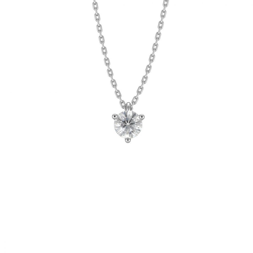 Necklace Pure 05ct - 18k white gold lab grown diamond Loyale Paris