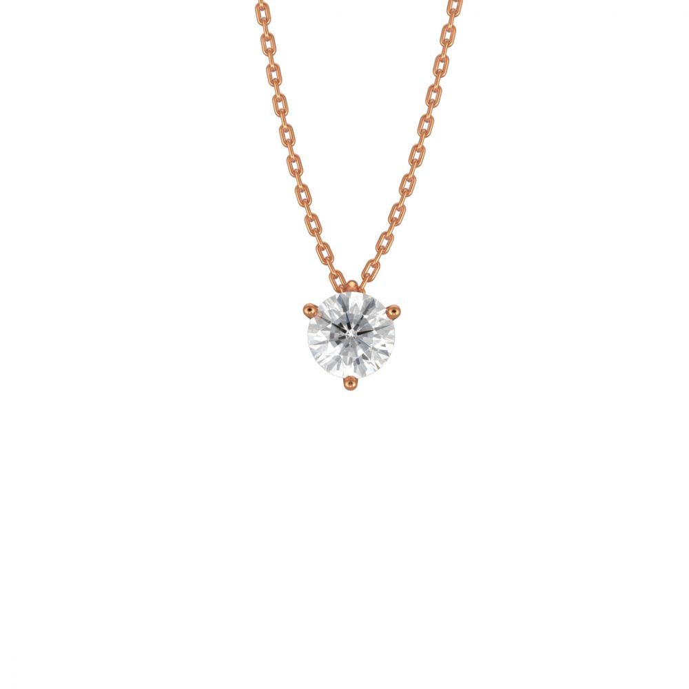 Necklace Pure 1ct - 18k rose gold lab grown diamond Loyale Paris