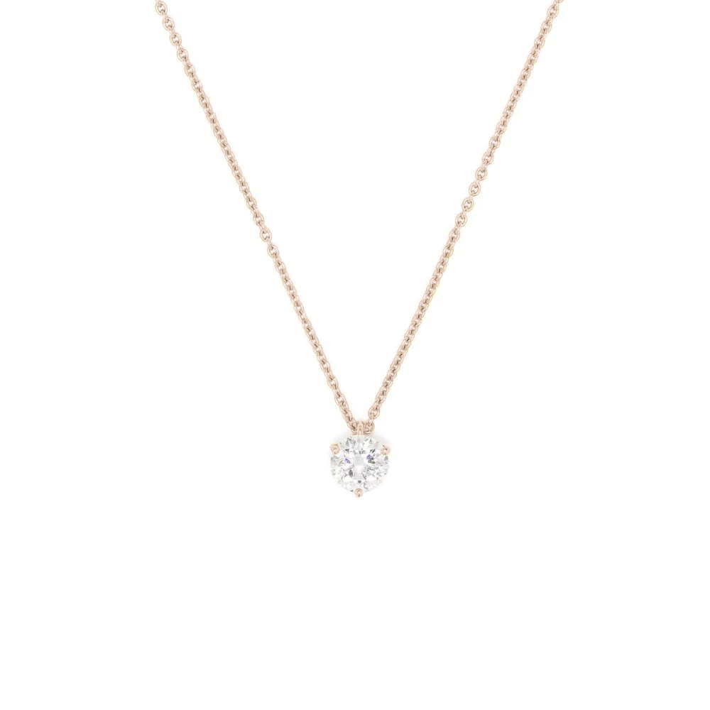 Necklace Pure 1ct - 18k rose gold lab grown diamond Loyale Paris 4