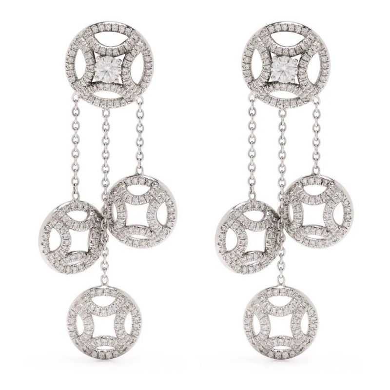 Pendant Earrings Perpétuelle 025ct x2 pavées - 18k white gold lab grown diamond Loyale Paris