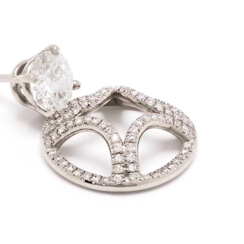 Pendant Earrings Perpétuelle 1ct x2 pavées - 18k white gold lab grown diamond Loyale Paris 5