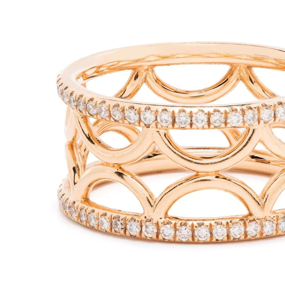 Ring Band Perpétuelle semi-pavée - 18k rose gold lab grown diamond Loyale Paris