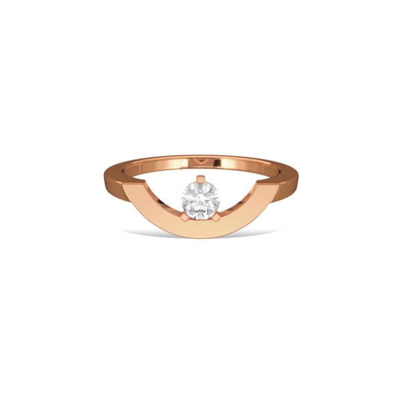 Ring Intrépide grand arc 025ct - 18k rose gold lab grown diamond Loyale Paris