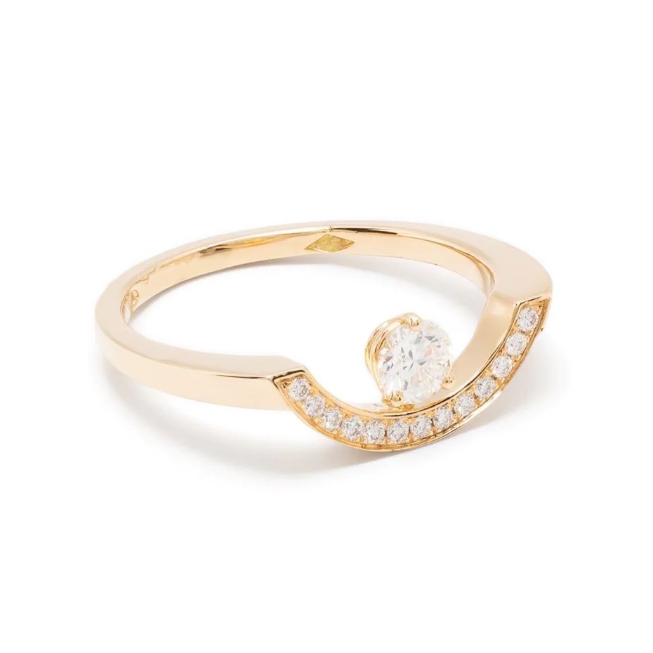 Ring Intrépide grand arc 025ct pavée - 18k yellow gold lab grown diamond Loyale Paris 1