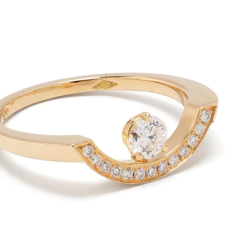 Ring Intrépide grand arc 025ct pavée - 18k yellow gold lab grown diamond Loyale Paris 3