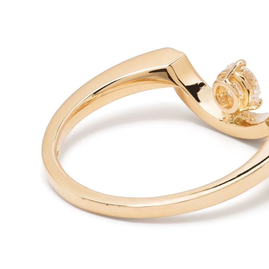 Ring Intrépide grand arc 025ct pavée - 18k yellow gold lab grown diamond Loyale Paris 4