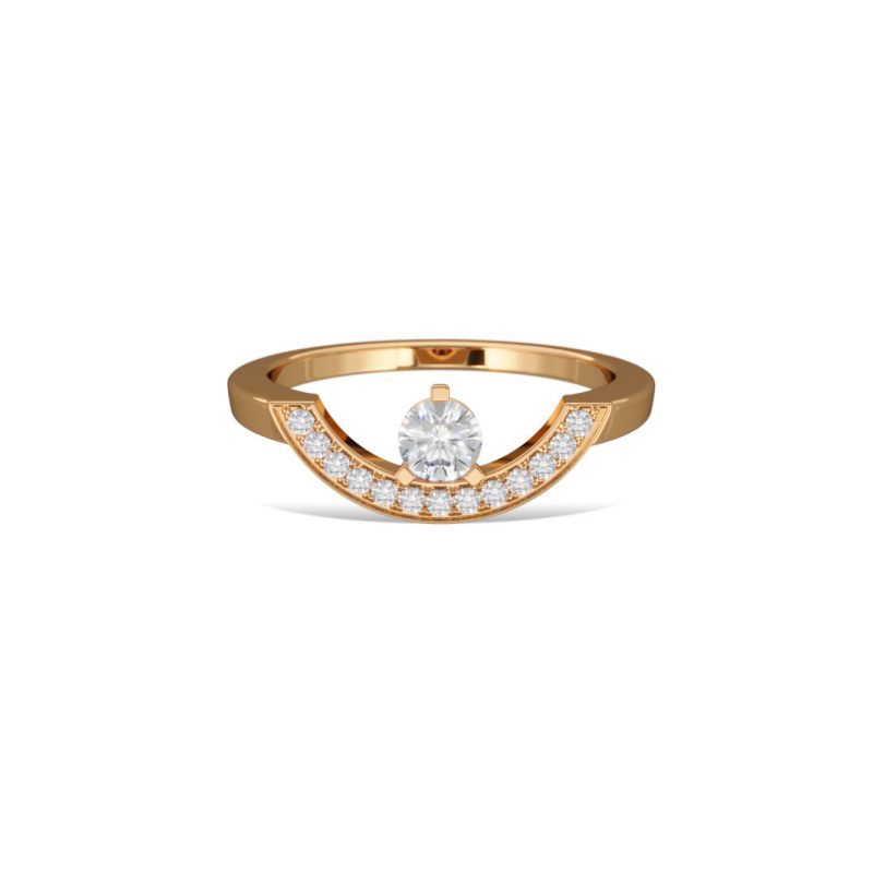 Ring Intrépide grand arc 025ct pavée - 18k yellow gold lab grown diamond Loyale Paris