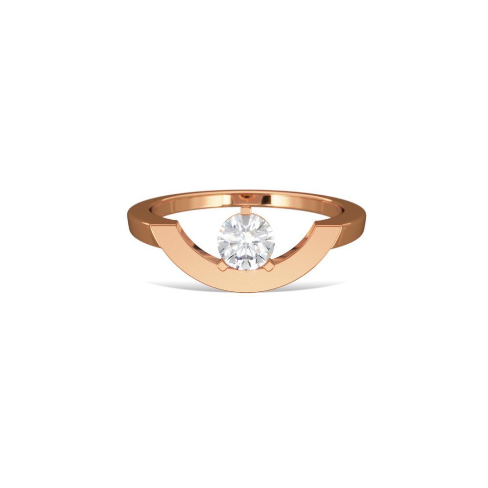 Ring Intrépide grand arc 05ct - 18k rose gold lab grown diamond Loyale Paris