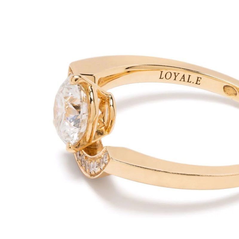 Ring Intrépide grand arc 1ct pavée - 18k yellow gold lab grown diamond Loyale Paris