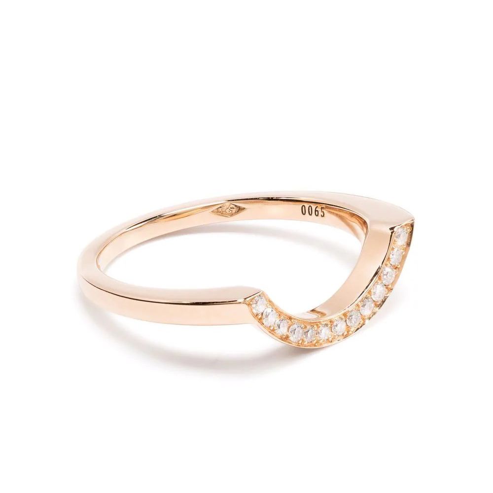 Ring Intrépide grand arc pavée - 18k rose gold lab grown diamond Loyale Paris