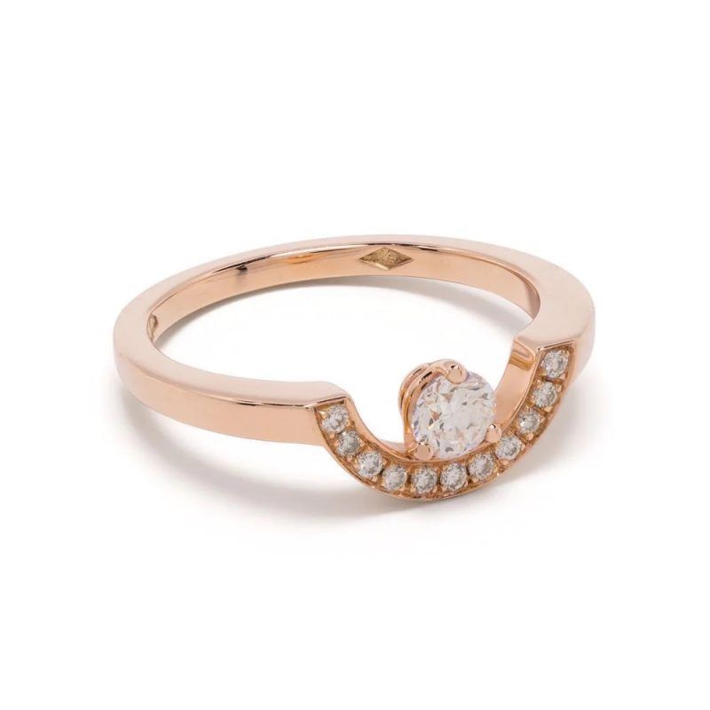 Ring Intrépide petit arc 025ct - 18k rose gold lab grown diamond Loyale Paris