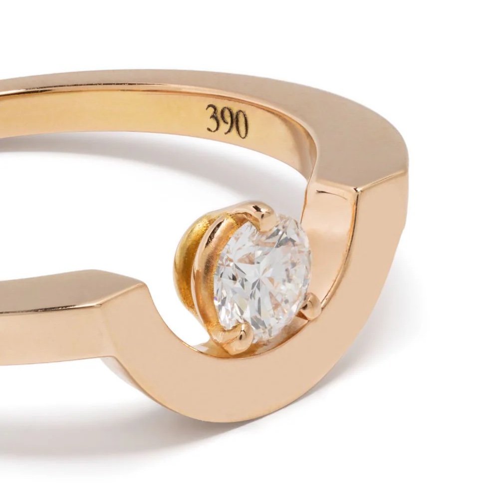Ring Intrépide petit arc 025ct - 18k rose gold lab grown diamond Loyale Paris 4