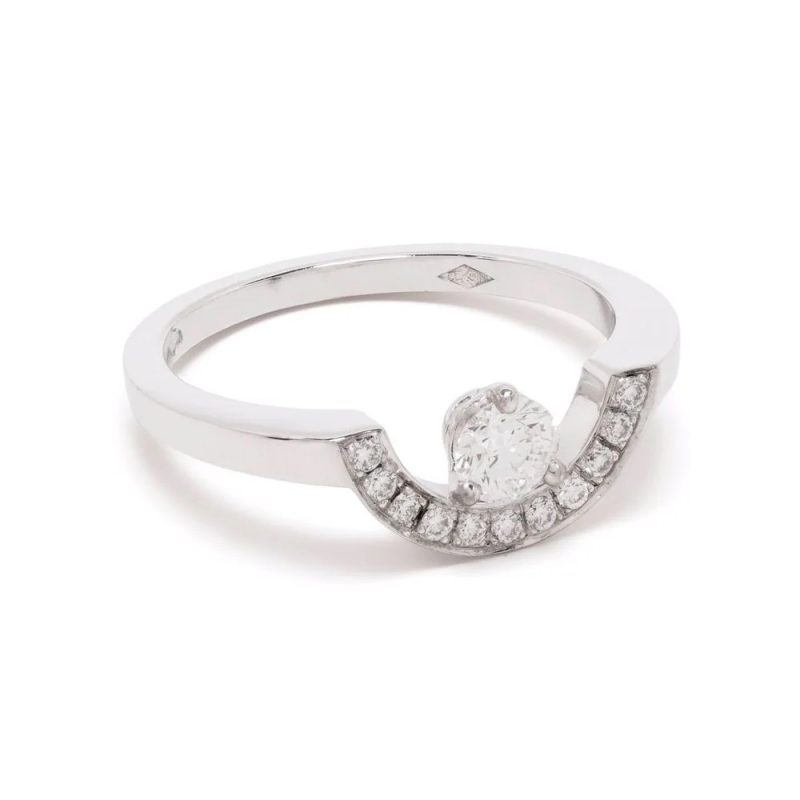 Ring Intrépide petit arc 025ct - 18k white gold lab grown diamond Loyale Paris 1