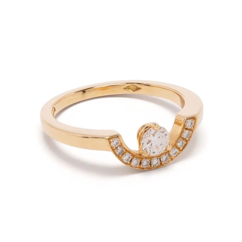 Ring Intrépide petit arc 025ct pavée - 18k yellow gold lab grown diamond Loyale Paris 1