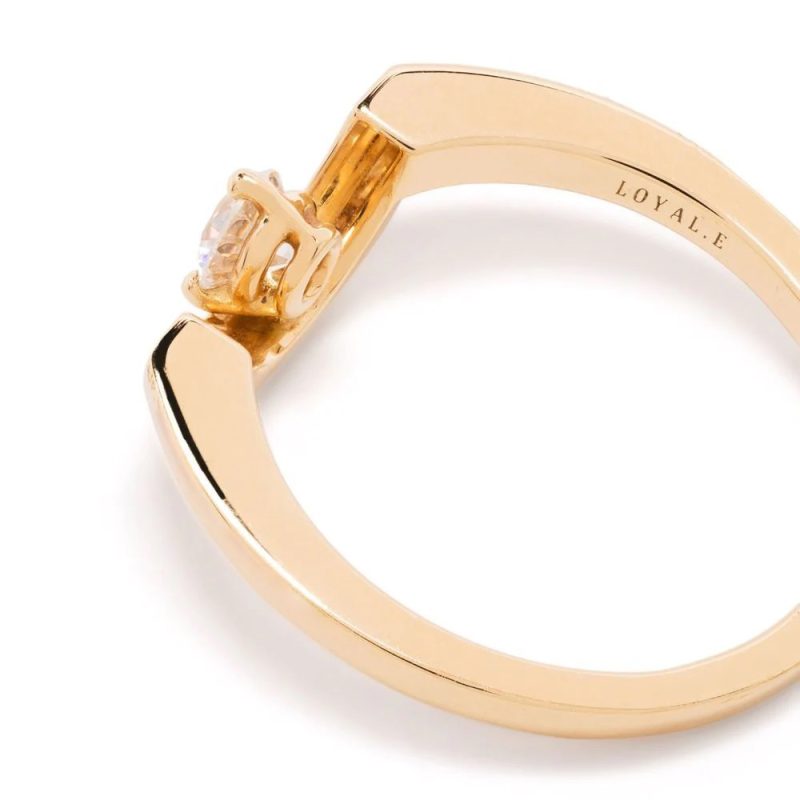 Ring Intrépide petit arc 025ct pavée - 18k yellow gold lab grown diamond Loyale Paris 5