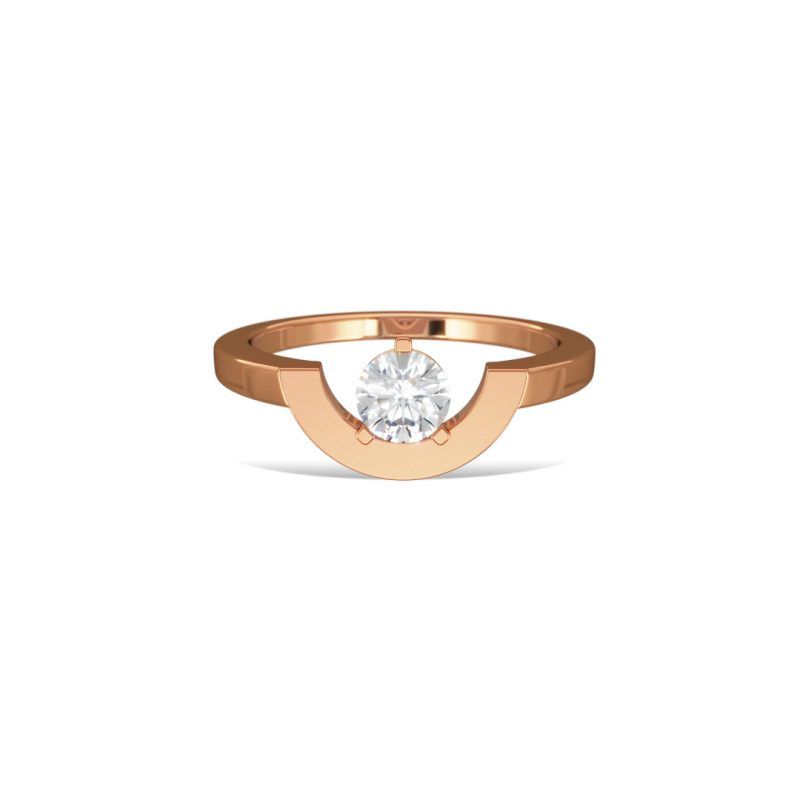Ring Intrépide petit arc 05ct - 18k rose gold lab grown diamond Loyale Paris