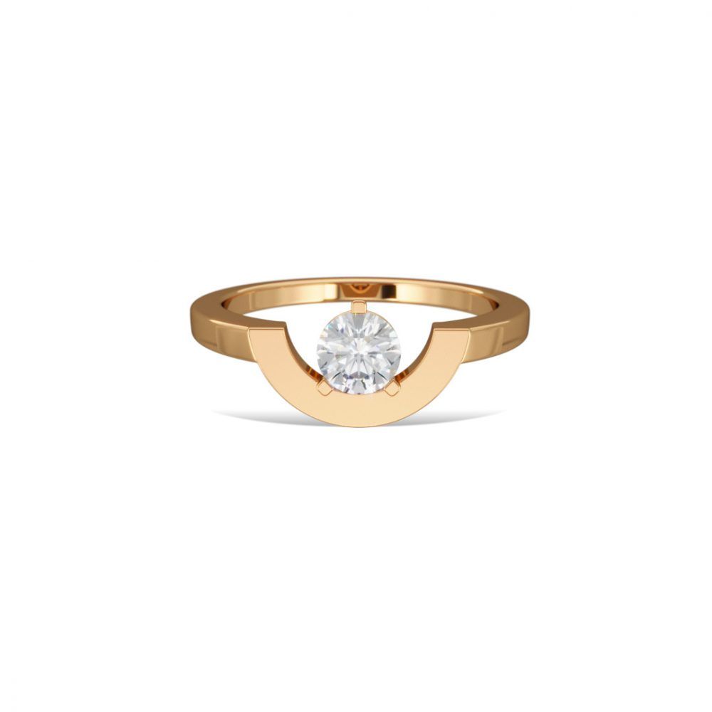 Ring Intrépide petit arc 05ct - 18k yellow gold lab grown diamond Loyale Paris