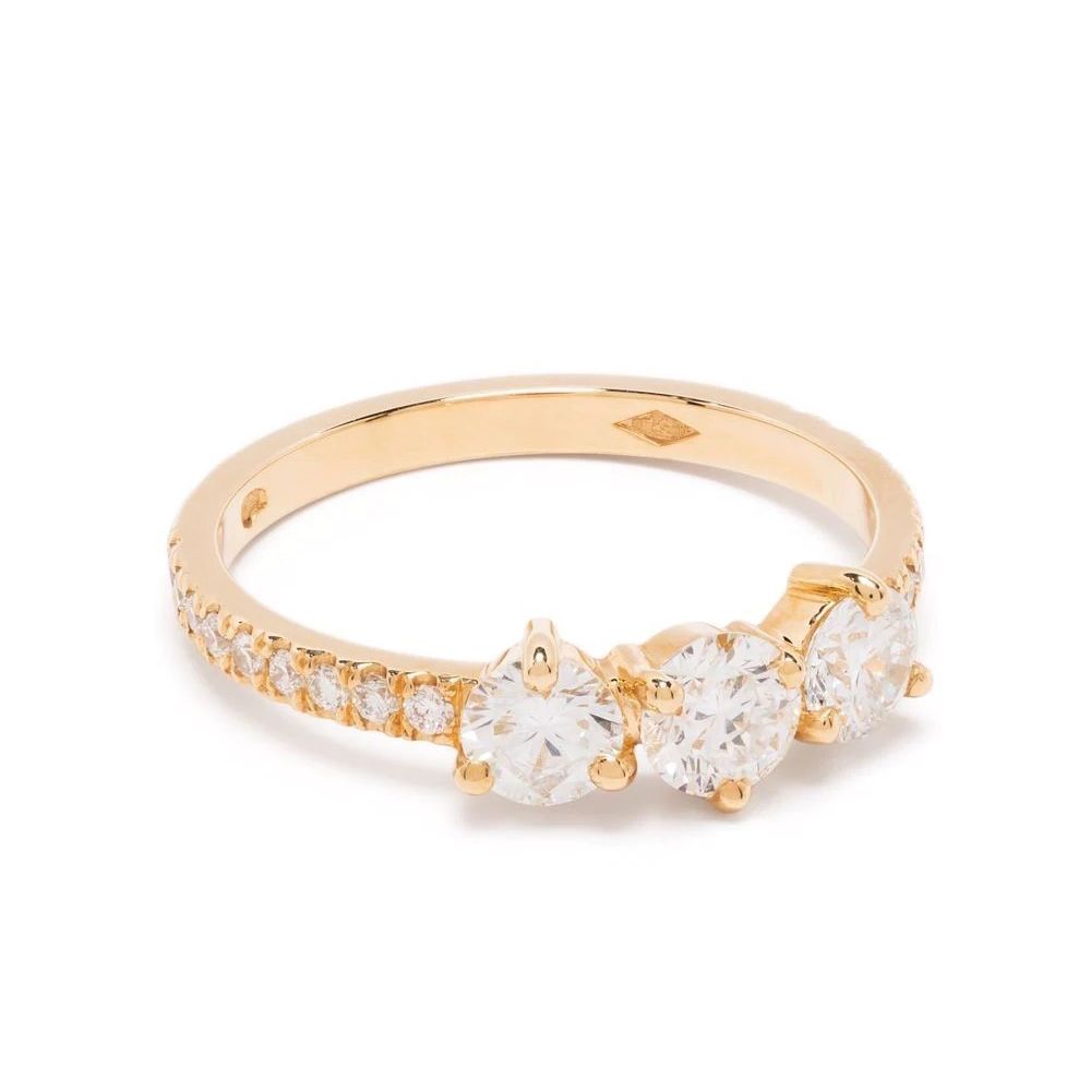 Engagement Ring Les Absolues Encore Plus 025ct pavé - 18k yellow gold lab grown diamond Loyale Paris
