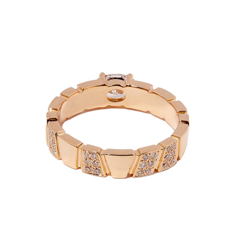 Ring Ride Love semi-pavée 05ct oval - 18k recycled yellow gold lab grown diamonds