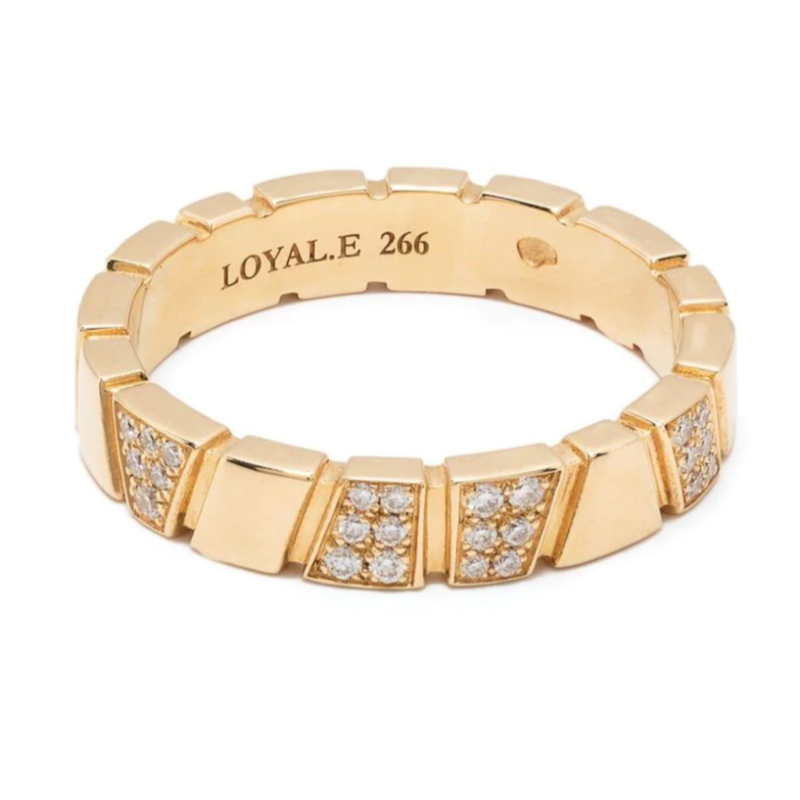 Ring Ride Love semi-pavée - 18k recycled yellow gold lab grown diamonds ethical fine jewelry loyale paris 1