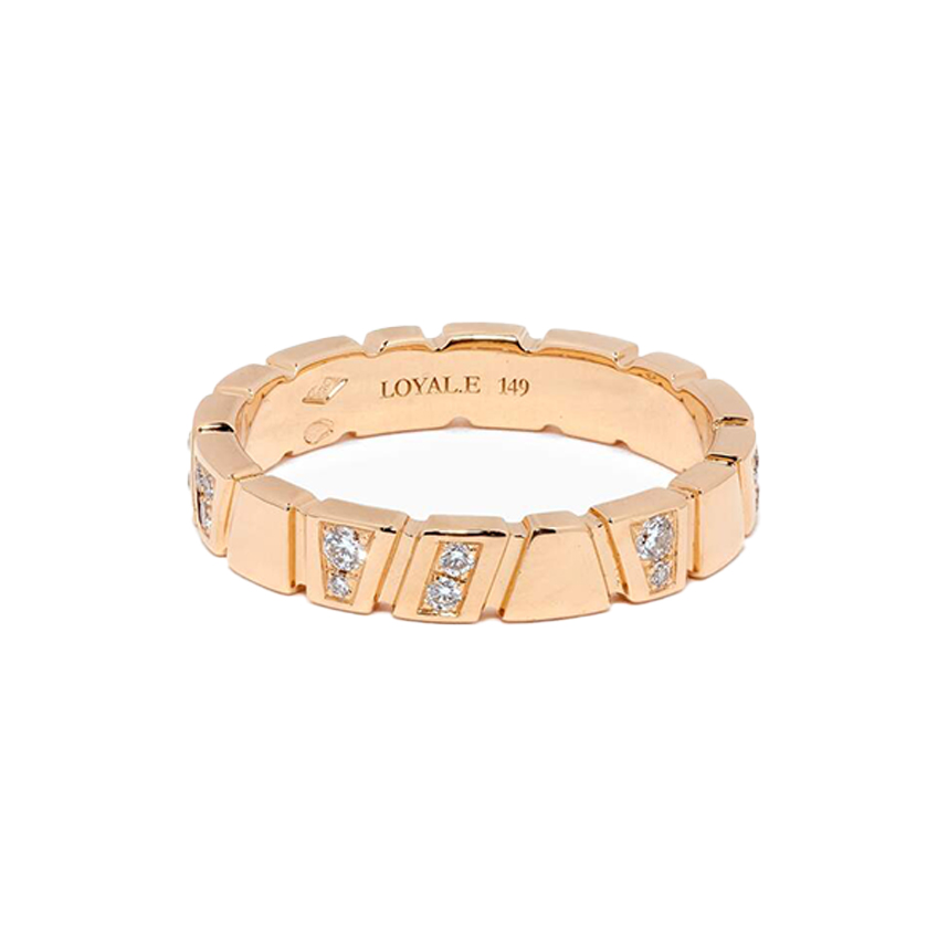 Ring Ride Love semi-pavée - 18k recycled yellow gold lab grown diamonds ethical fine jewelry loyale paris