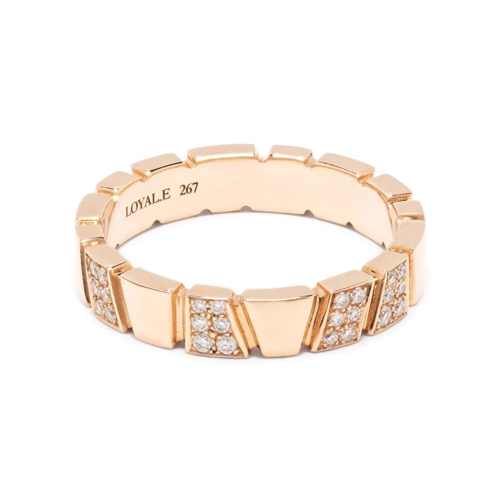 Ring Ride Love semi-pavée - 18k recycled rose gold lab grown diamonds ethical fine jewelry loyale paris 1